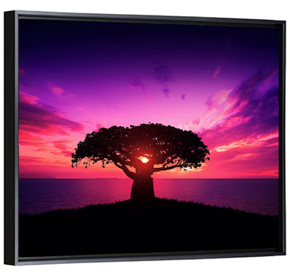 Baobab Sunset Silhouette Wall Art