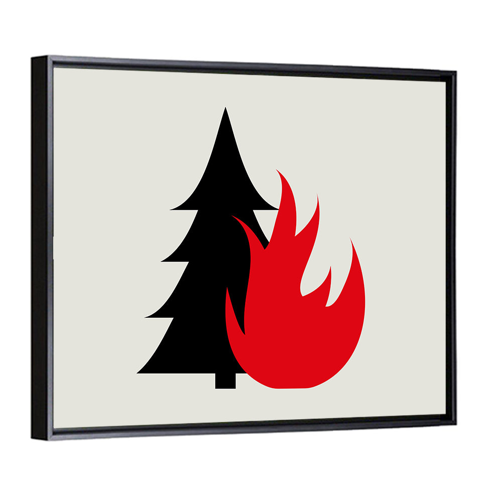 Forest Fire Minimalist Illustration Wall Art