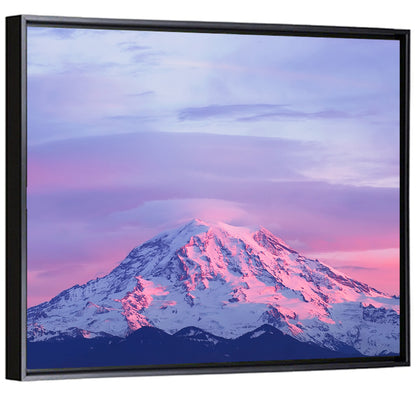 Mount Rainier Alpenglow with Lenticular Cloud Wall Art