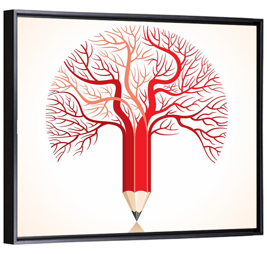 Knowledge Tree Pencil Illustration Wall Art