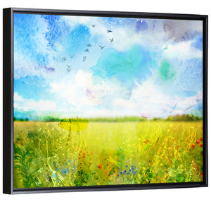 Watercolor Floral Field Wall Art