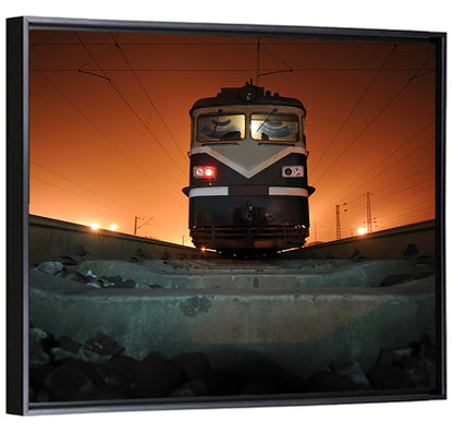 Cinematic Night Electric Locomotive Wall Art