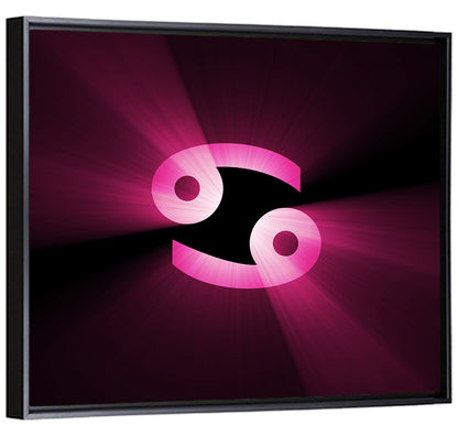 Glowing Pink Cancer Symbol Wall Art