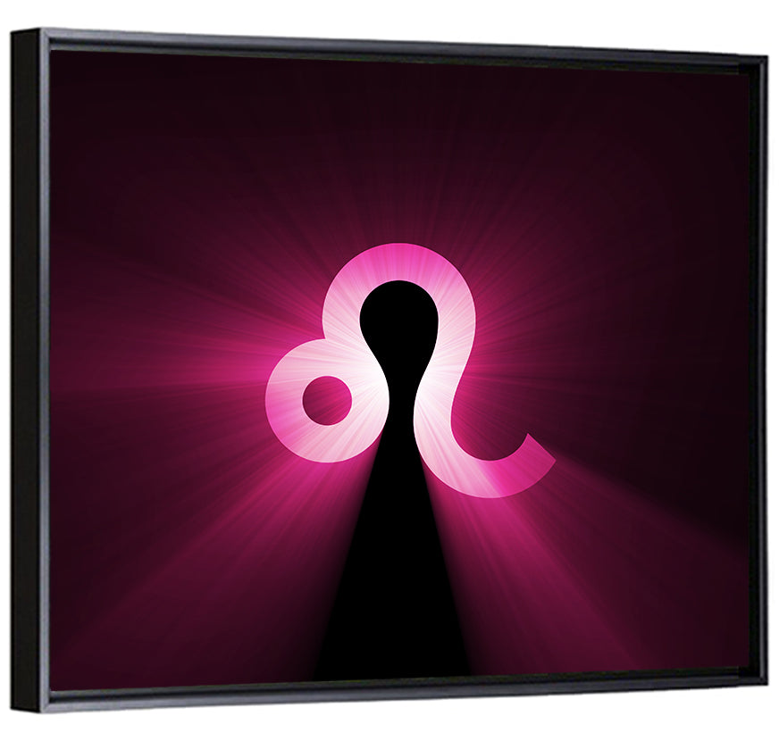 Glowing Magenta Leo Symbol Wall Art