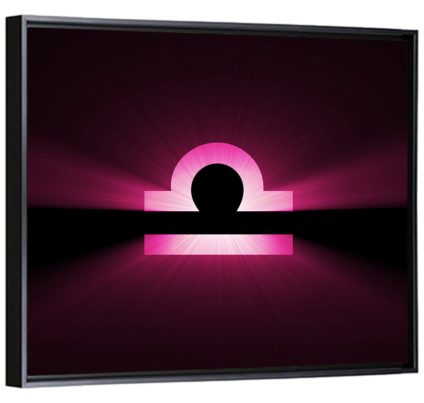 Libra Symbol Neon Glow Wall Art