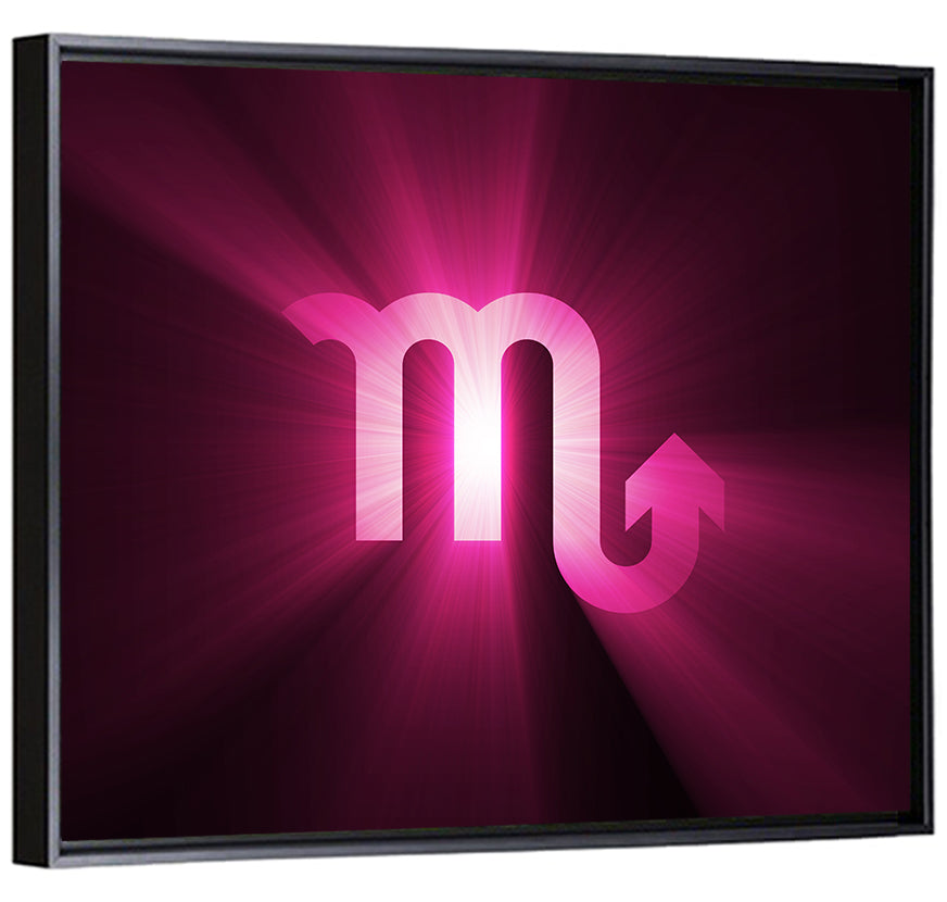 Scorpio Glyph with Magenta Burst Wall Art