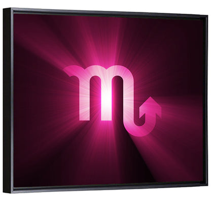 Scorpio Glyph with Magenta Burst Wall Art