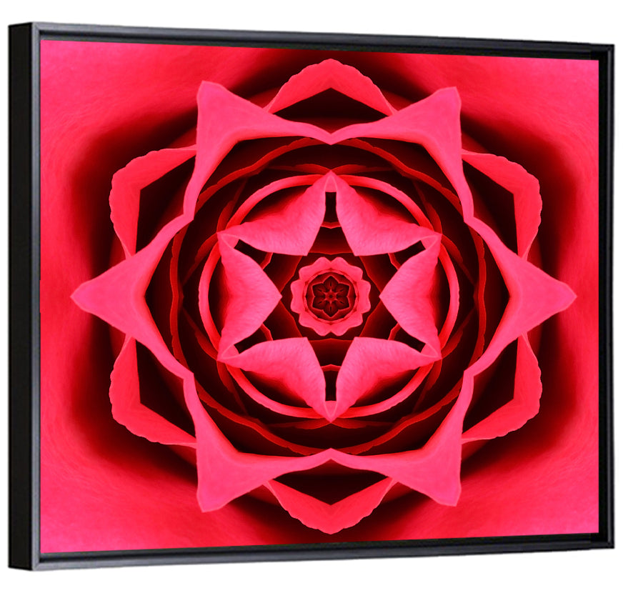 Kaleidoscopic Rose Petal Mandala Wall Art
