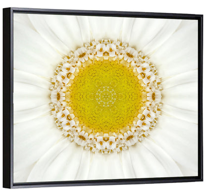 White Flower Mandala Kaleidoscope Wall Art