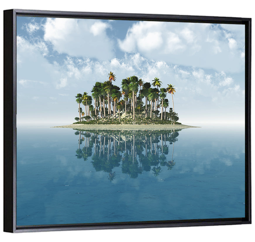 Tropical Island Mirror Reflection Wall Art
