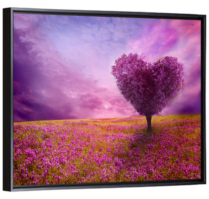 Heart-shaped Tree at Sunset Wall Art