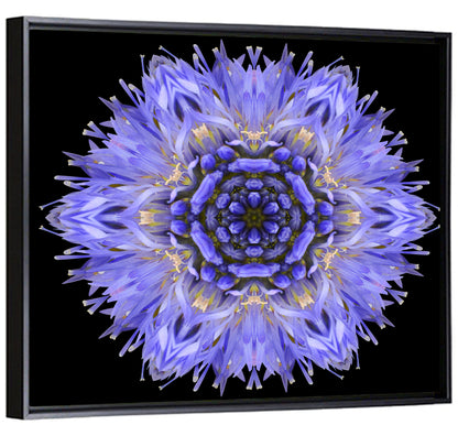 Cornflower Mandala Kaleidoscope Wall Art
