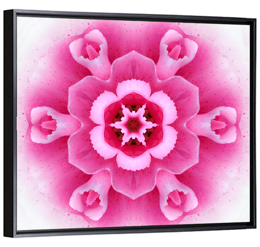 Pink Carnation Kaleidoscope Mandala Wall Art