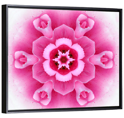 Pink Carnation Kaleidoscope Mandala Wall Art
