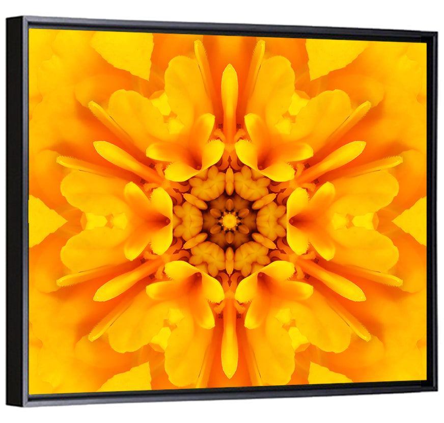 Golden Dahlia Mandala Wall Art