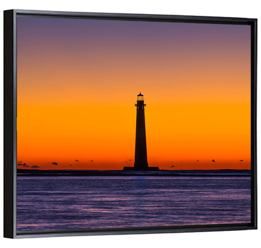 Minimalist Lighthouse Silhouette at Twilight Wall Art
