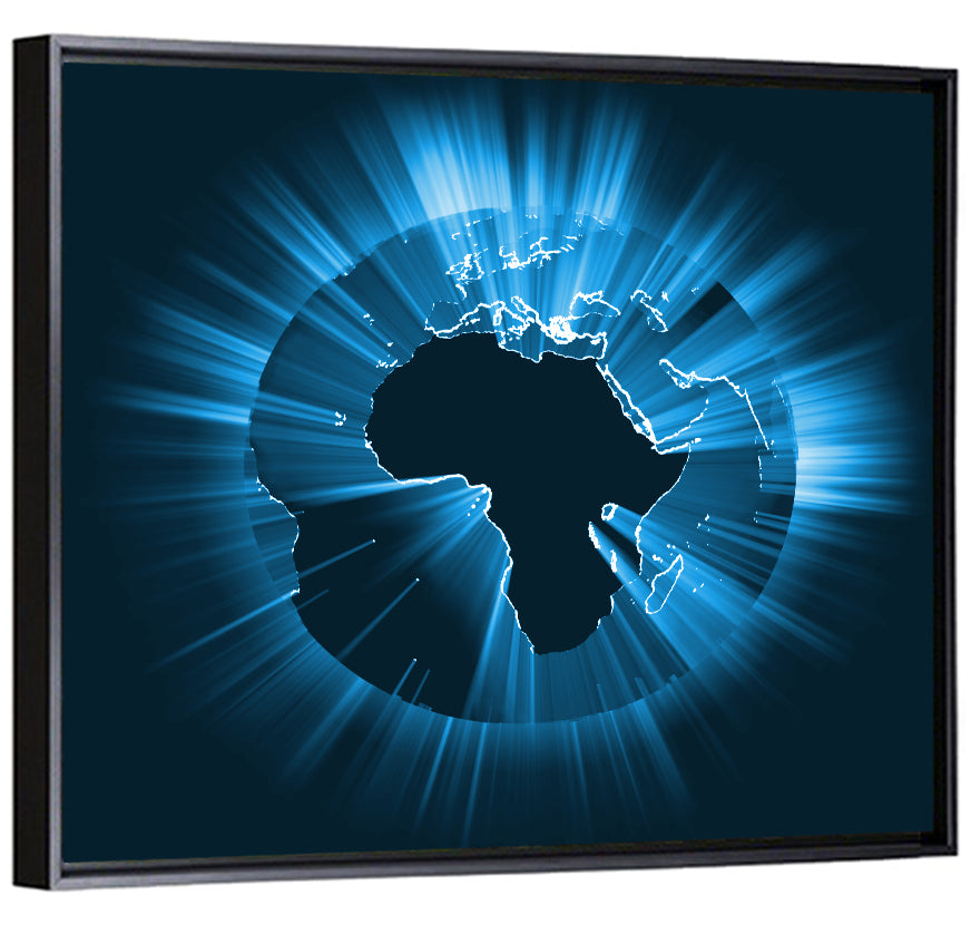 Glowing Africa Globe Wall Art