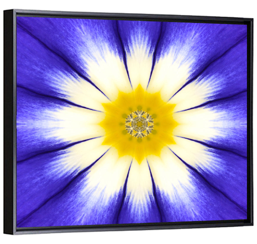 Blue Cornflower Mandala Bloom Wall Art