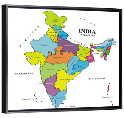 Map of India Wall Art