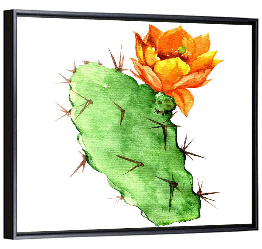 Opuntia Cactus Watercolor Wall Art