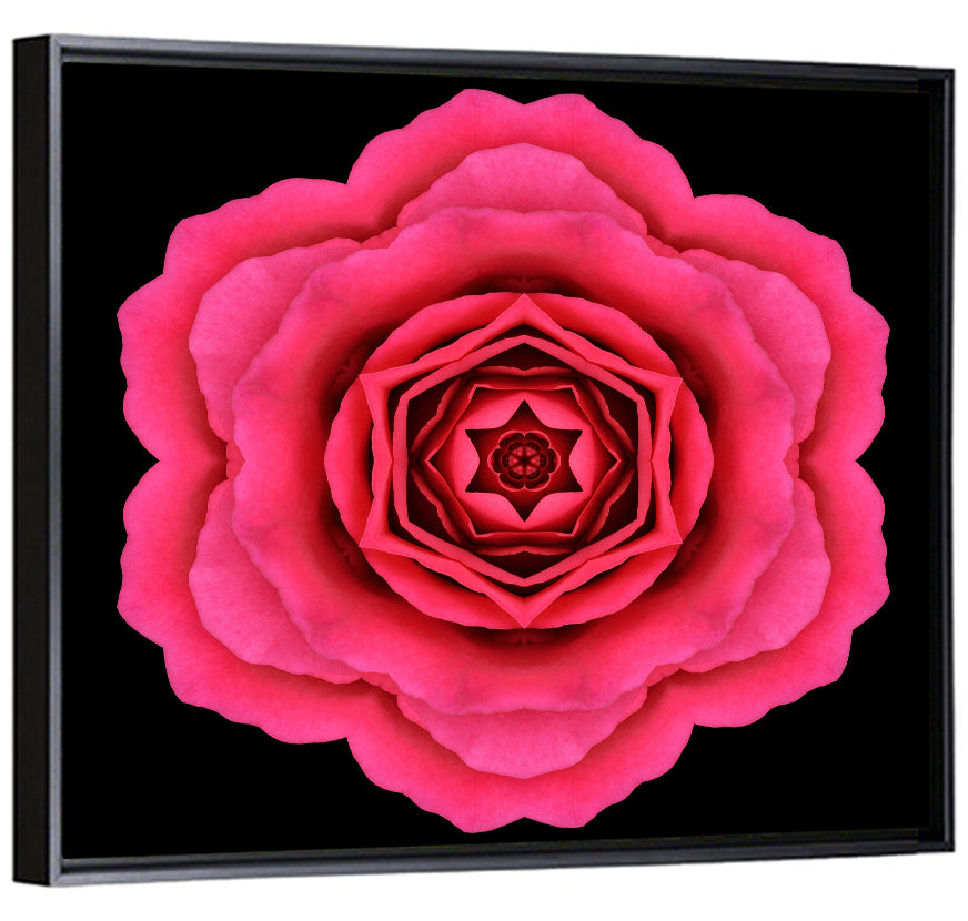 Magenta Rose Mandala Pattern Wall Art