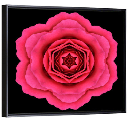 Magenta Rose Mandala Pattern Wall Art