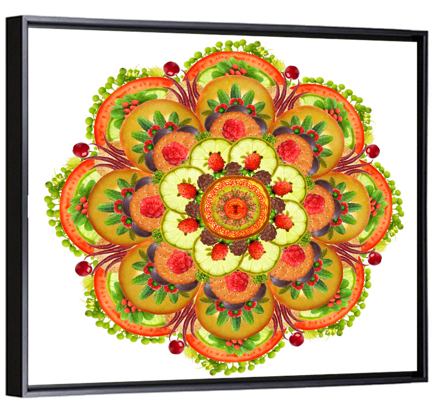 Vegetarian Pizza Mandala Wall Art