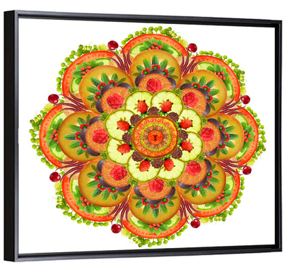 Vegetarian Pizza Mandala Wall Art