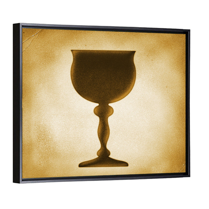 Holy Grail Chalice Illustration Wall Art as a framed canvas