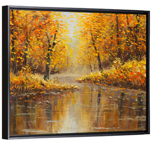 Golden Autumn River Wall Art