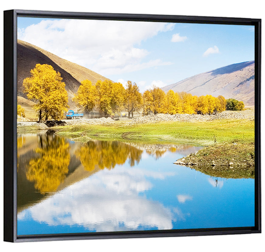 Chanxi Autumn Reflection Road Wall Art