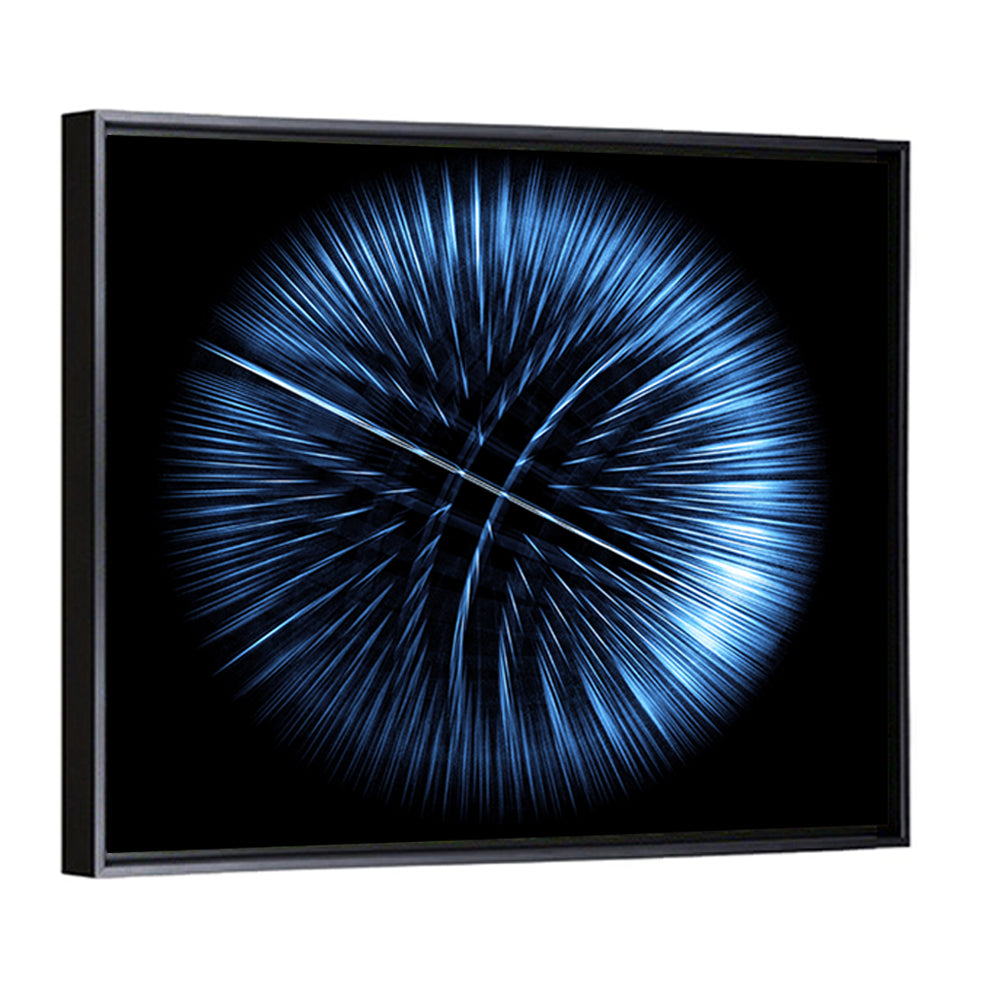 Glowing Blue Textured Sphere Wall Art