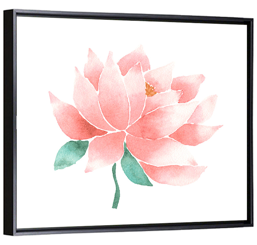 Soft Pink Lotus Watercolor Wall Art