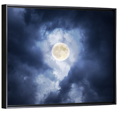 Supermoon Through Storm Clouds Wall Art