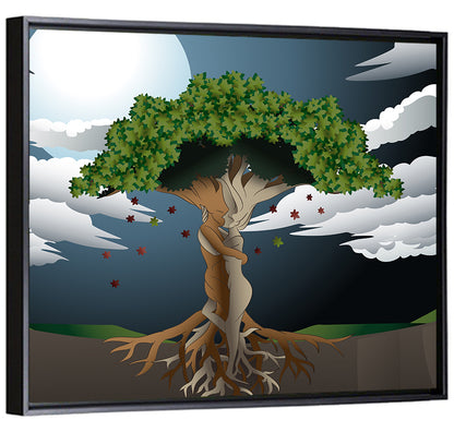 Moonlit Lovers Tree Wall Art