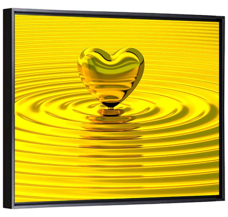 Golden Heart Ripples Wall Art