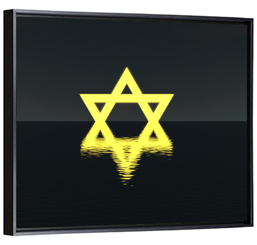 Glowing Star of David Reflection Wall Art