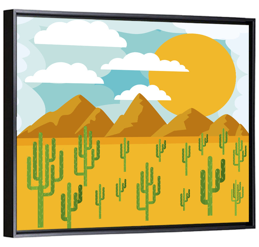 Sunny Desert Landscape Wall Art