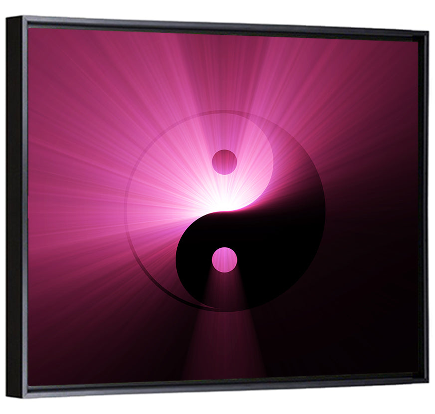 Magenta Yin Yang Symbol Wall Art