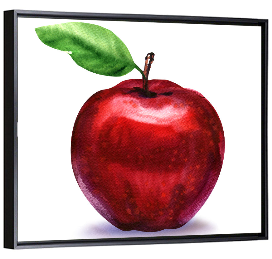 Red Apple Watercolor Wall Art