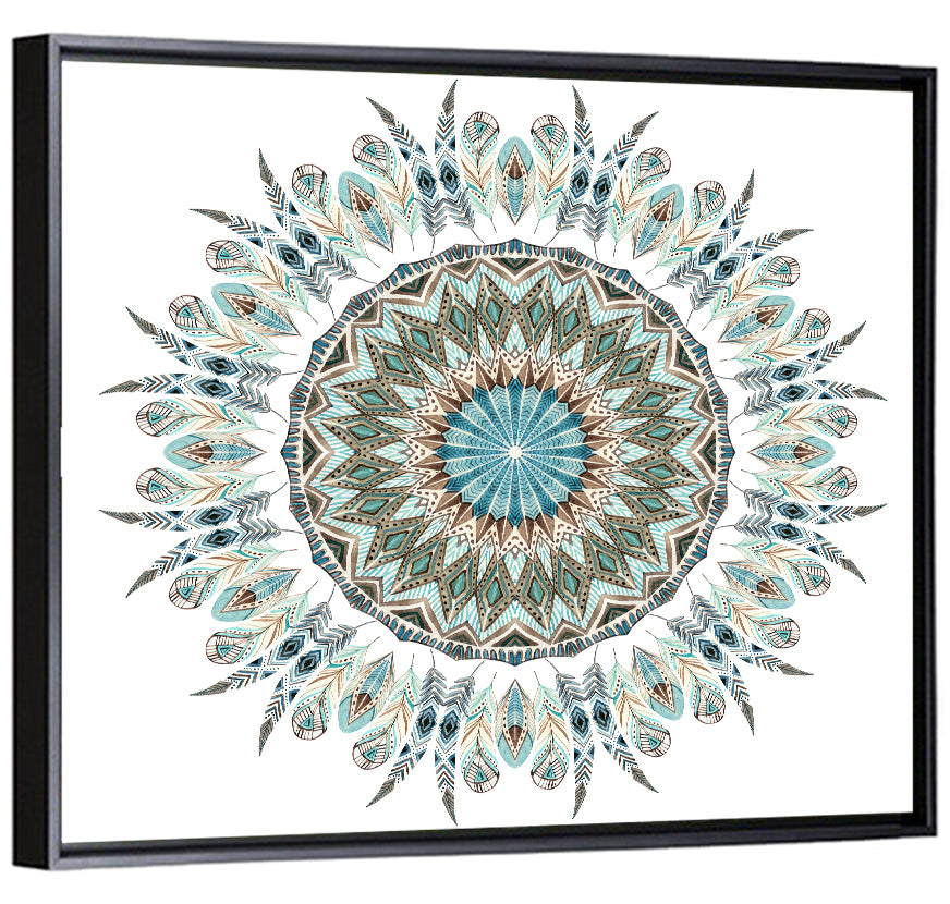 Layered Feather Mandala Wall Art