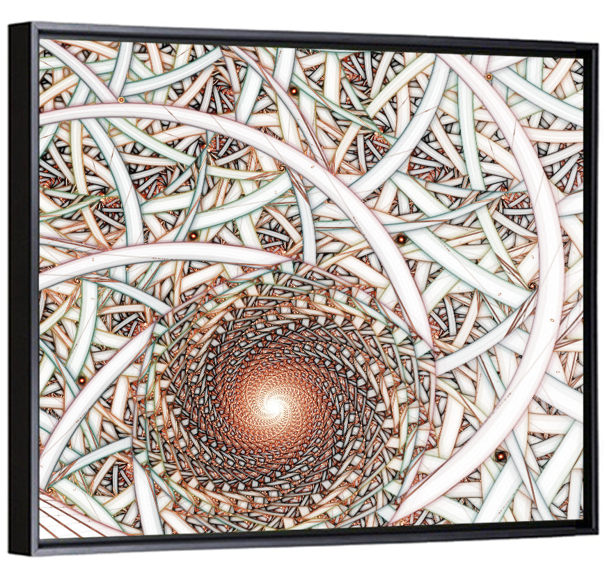 Copper Fractal Spiral Mandala Wall Art