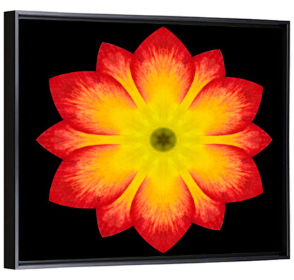 Red Yellow Mandala Flower Pattern Wall Art