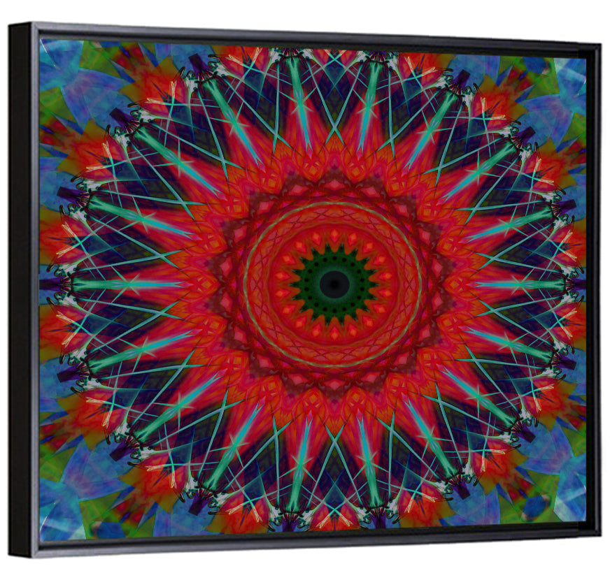 Lotus Blossom Starburst Mandala Wall Art