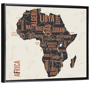 Africa Map With Text Wall Art