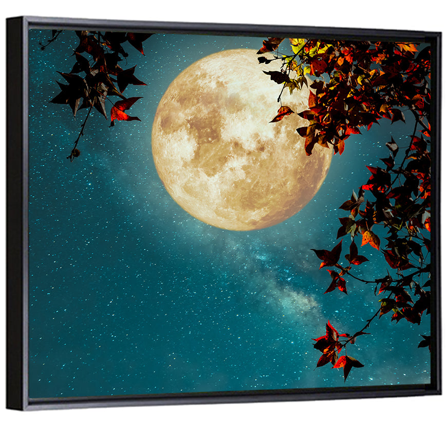 Autumn Moon with Milky Way Wall Art