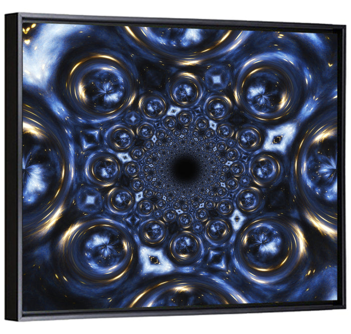 Black Hole Vortex Wall Art as a framed canvas