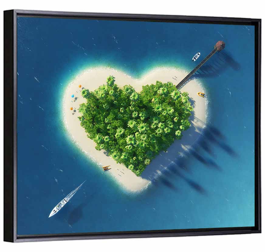 Heart-shaped Island Aerial Wall Art