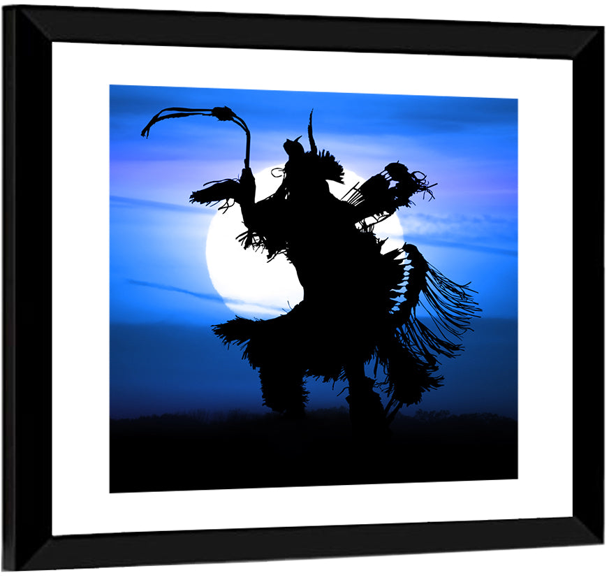 Moonlit Pow Wow Dancer Wall Art