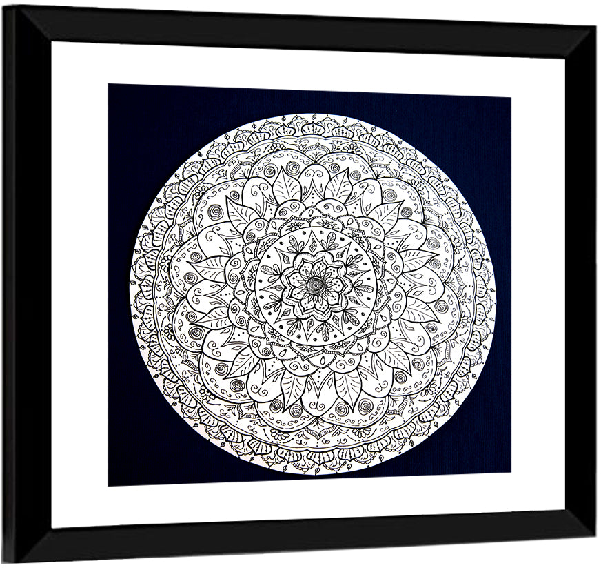 Navy Ornamental Mandala Wall Art